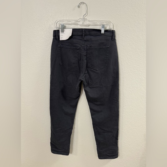 NWT LOFT The Girlfriend Mid Rise Jeans Charcoal Gray 28 Petite - Picture 2 of 3